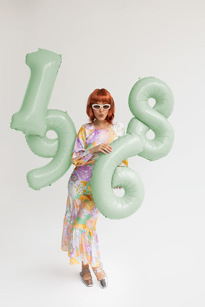 Globo metalizado 1 - 72cm verde menta