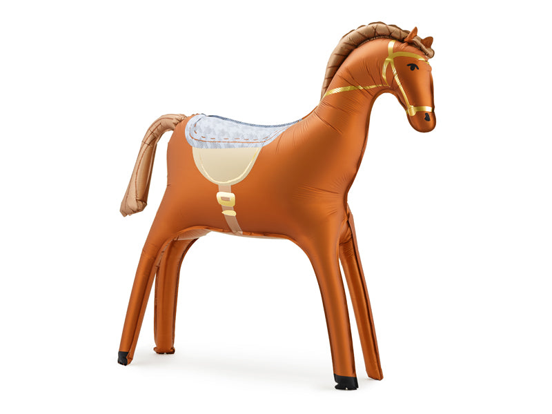 Globo metalizado - caballo café XL de pie