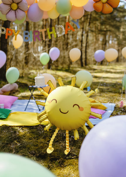 Globo metalizado - sol con patitas
