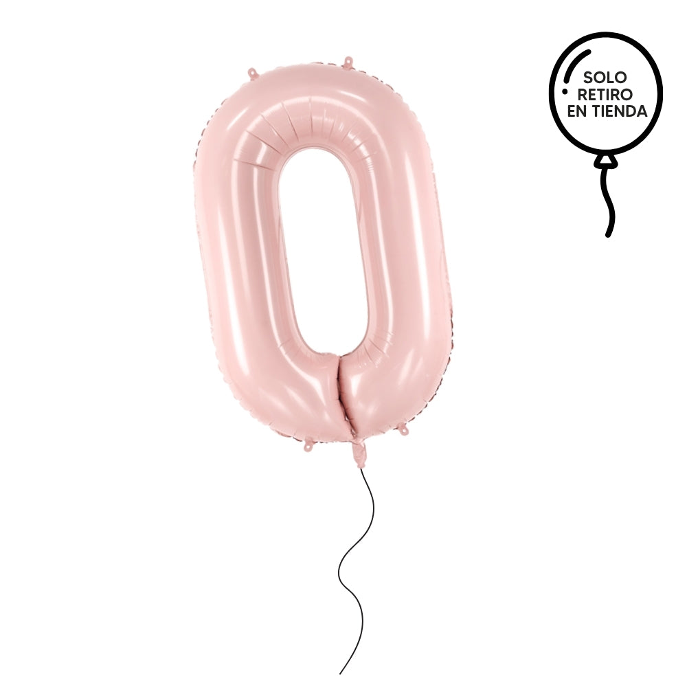 Globo metalizado 72 cm rosado - elige un número