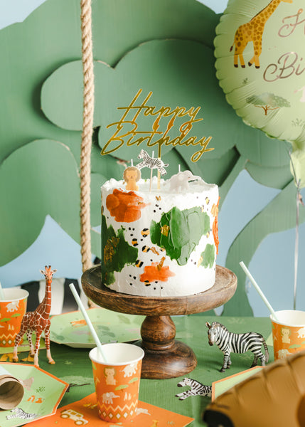 Topper de acrílico - Happy Birthday dorado