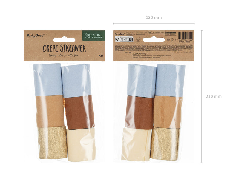 Rollos papel crepé - celeste y café