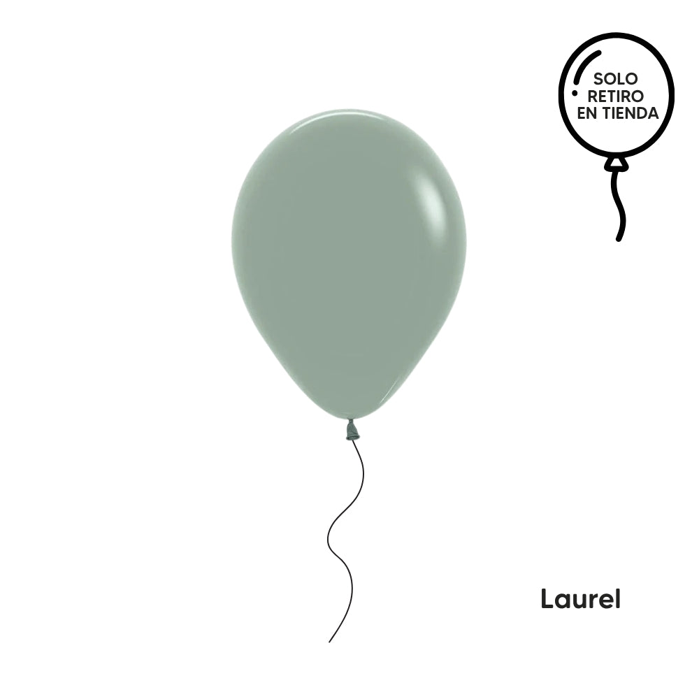 Globo 30 cm inflado con helio - Verde (elegir un color)