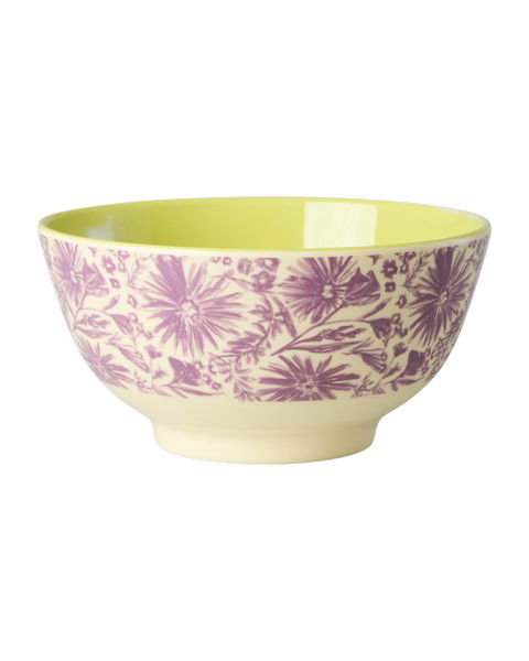 Bowl de melamina mediano - flores moradas