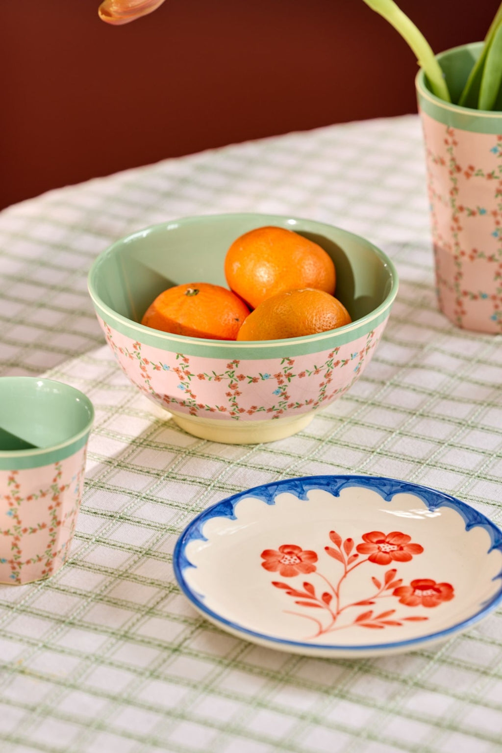 Bowl de melamina mediano - stencil cuadros