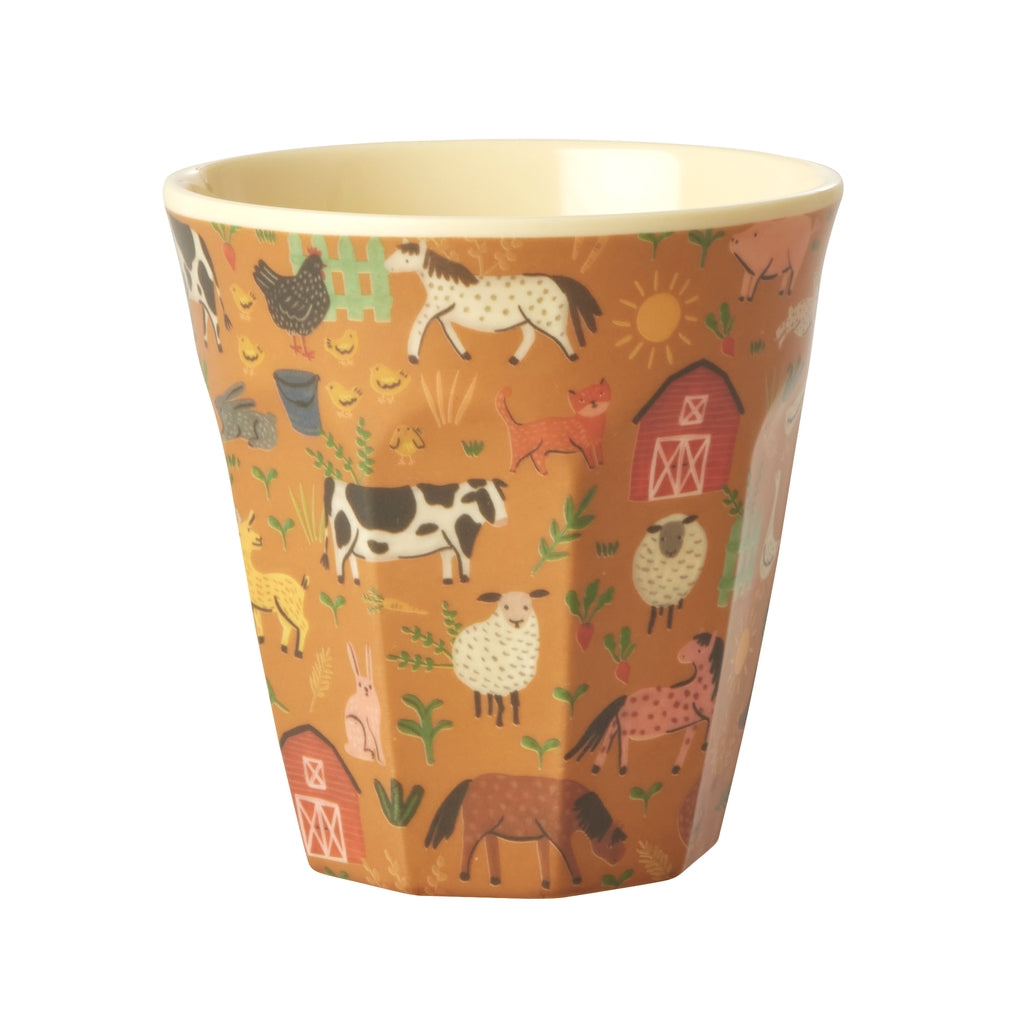 Vaso de melamina - animales de la granja