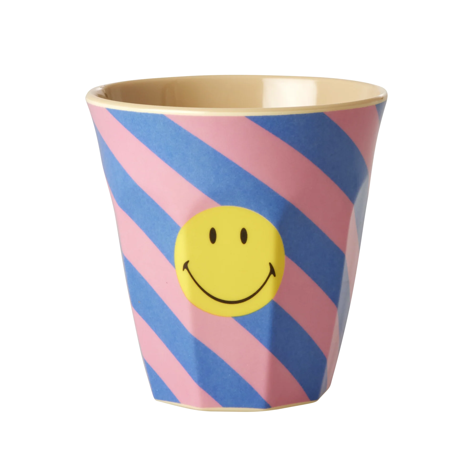 Vaso de melamina - Smiley sobre fondo a rayas