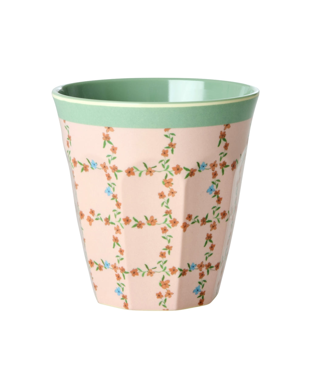 Vaso de melamina - stencil cuadros de flores