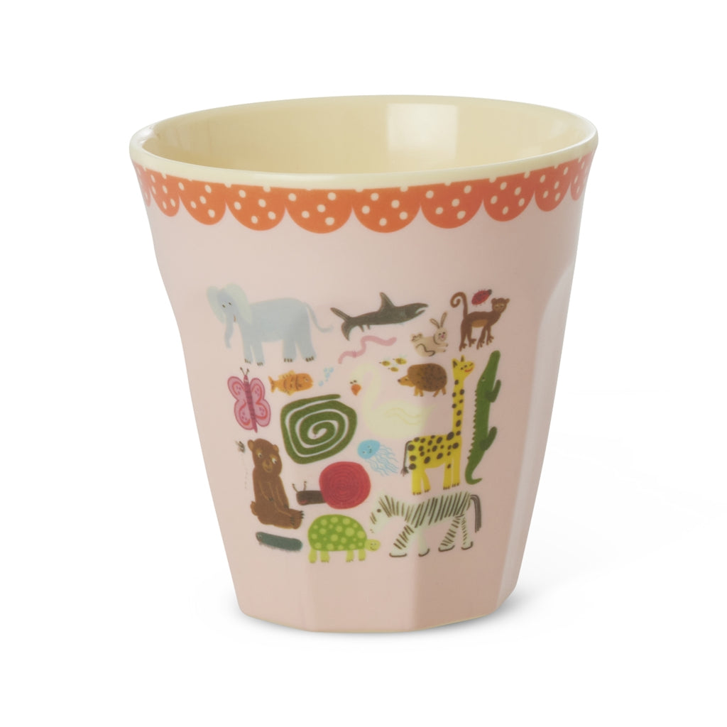 Vaso de melamina - collage animales rosado