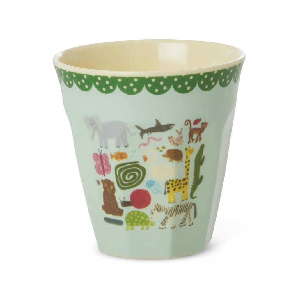 Vaso de melamina - collage animales menta