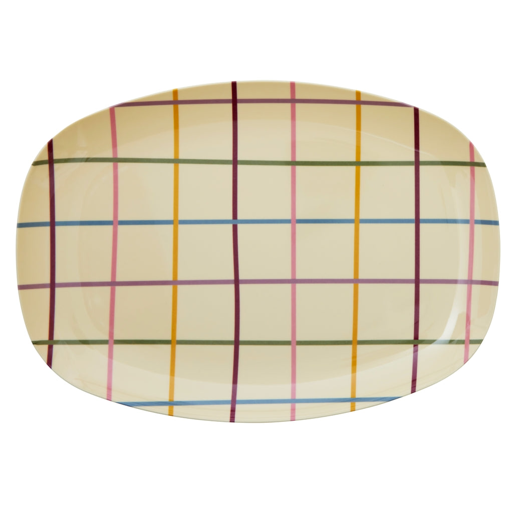 Plato de melamina rectangular - cuadrillé otoño