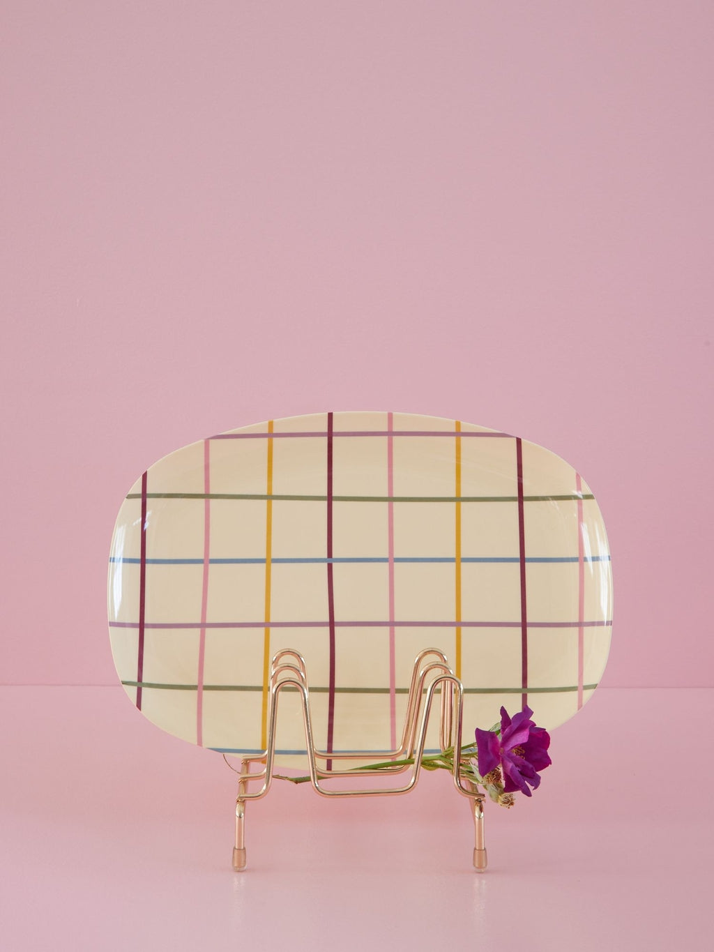Plato de melamina rectangular - cuadrillé otoño