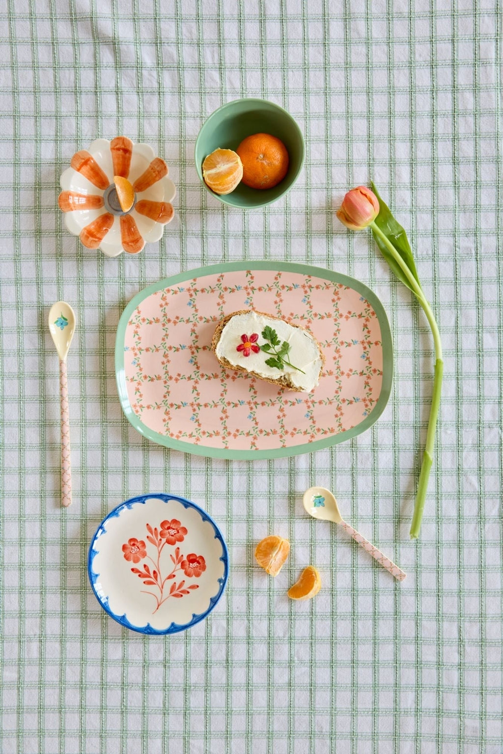 Plato de melamina rectangular - stencil cuadros