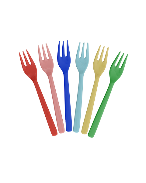 Pack 6 tenedores melamina - colores primarios