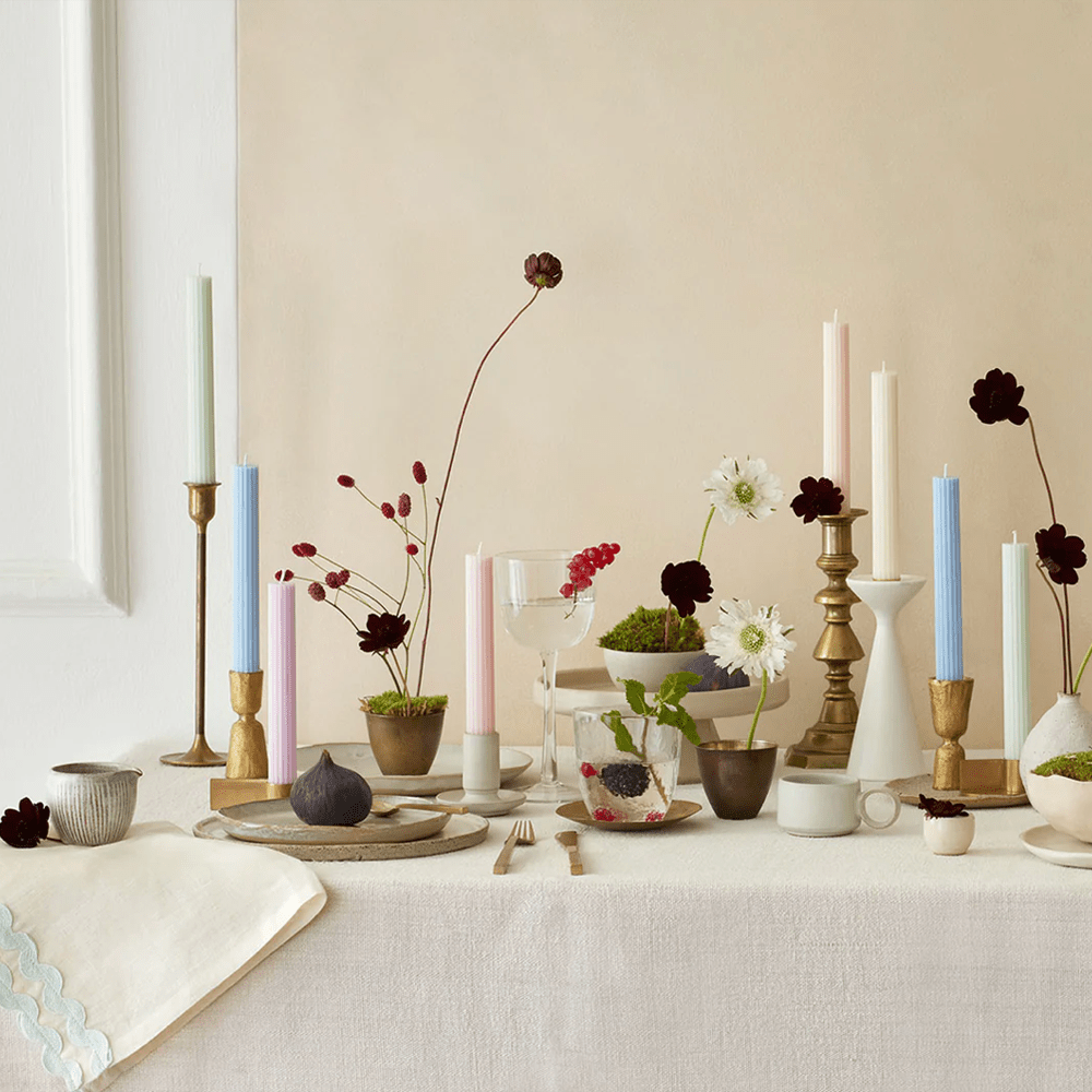 Velas de mesa - colores pastel (12 unidades)