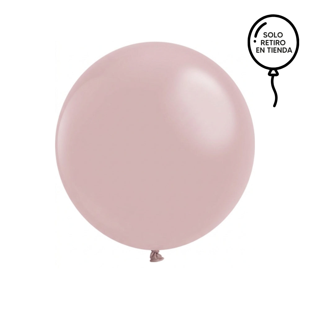 Globo XL 50 cm inflado con helio, cola de telas y peso - ROSADO MATE