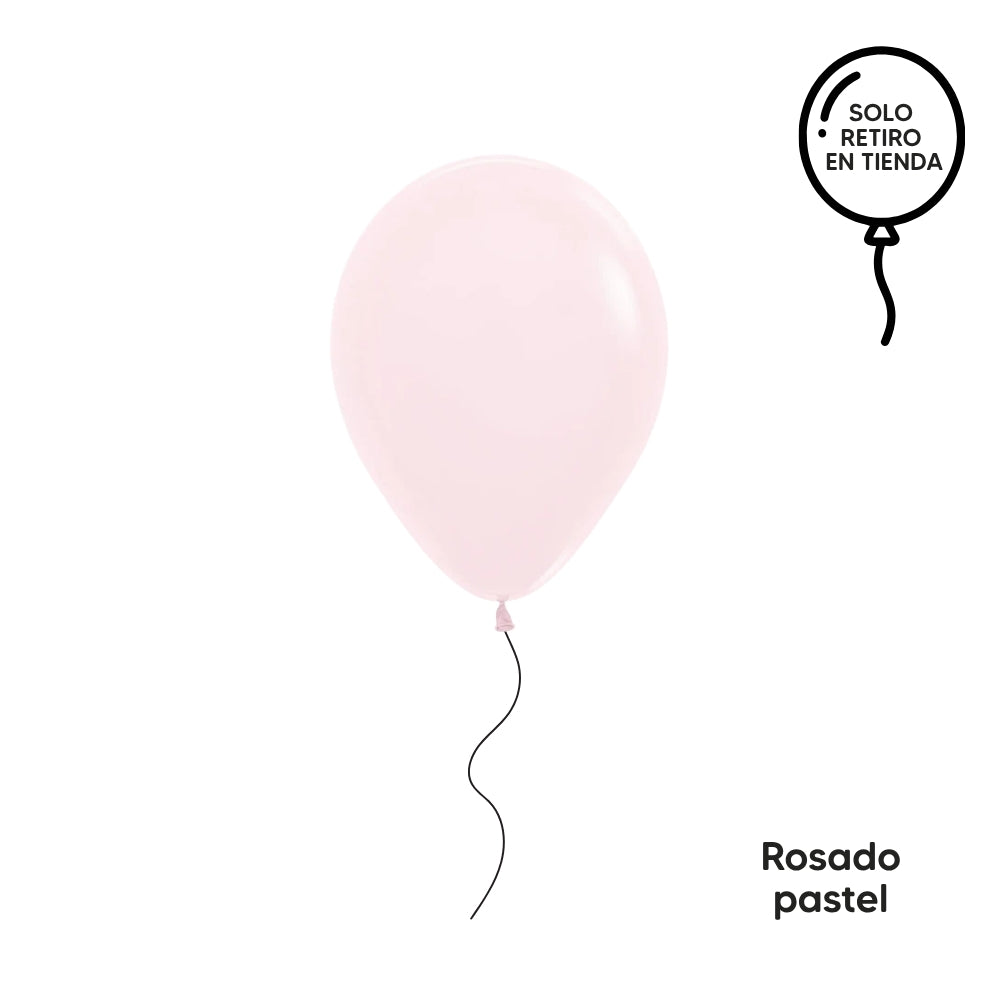 Globo 30cm inflado con helio - rosados (elige un color)