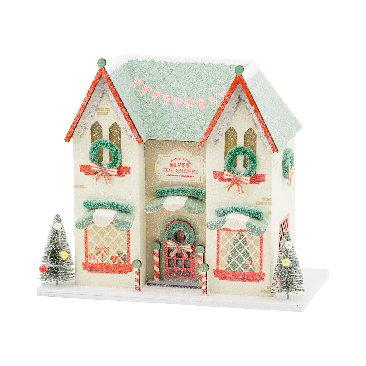 Casa aldea de Navidad iluminada - Elves&