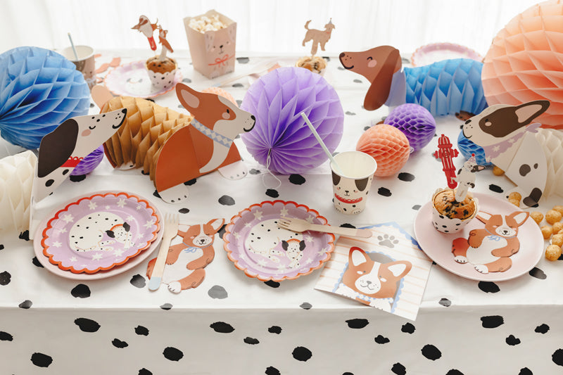 Decoraciones de honeycomb balls - perritos