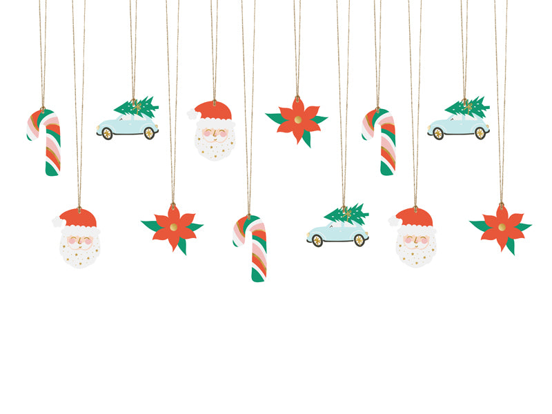 Tarjetas para regalos - Santa (12 unidades)