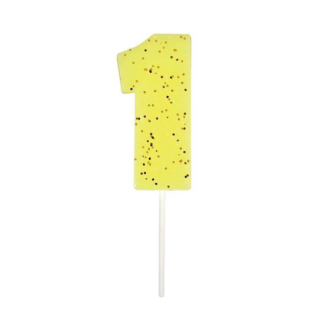 Vela con forma de número - 1 amarillo