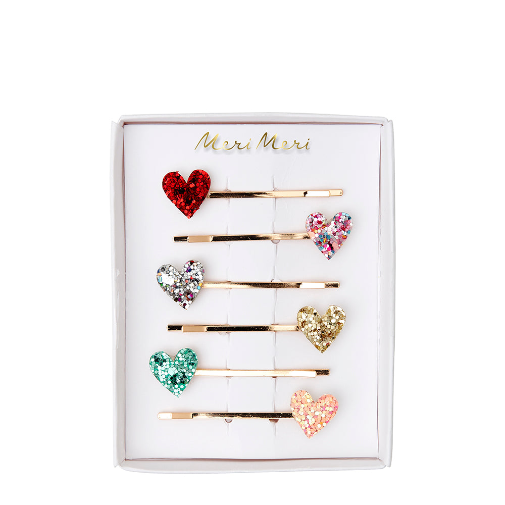 Pinches corazones glitter