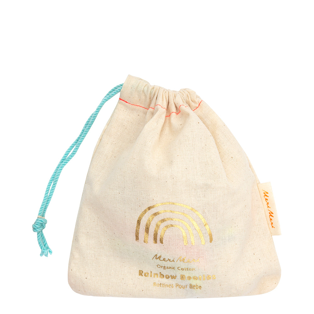 Zapatitos de algodón orgánico - arcoiris