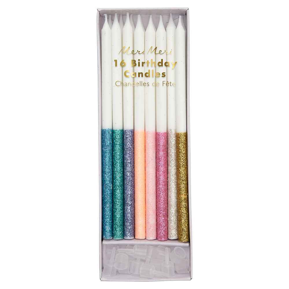Velas base glitter - multicolor