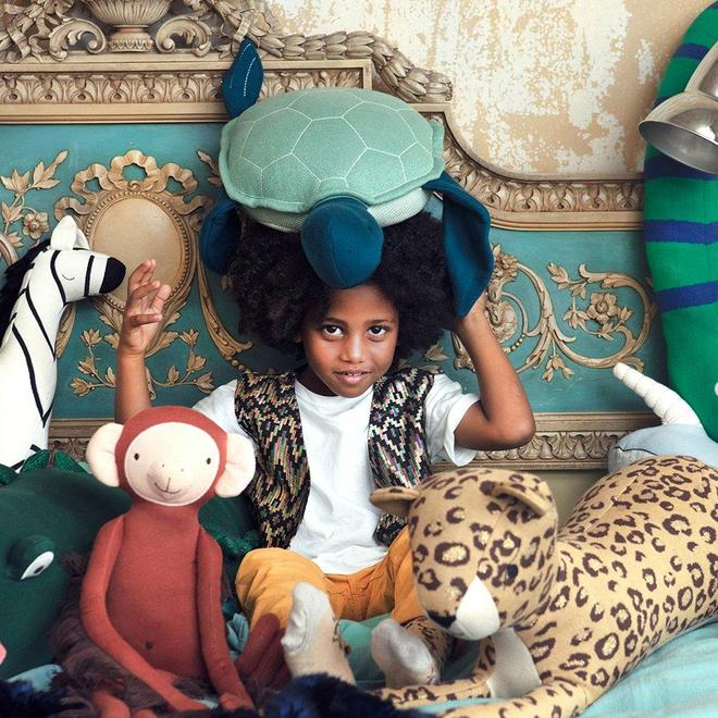 Muñeco tejido grande - leopardo Rani