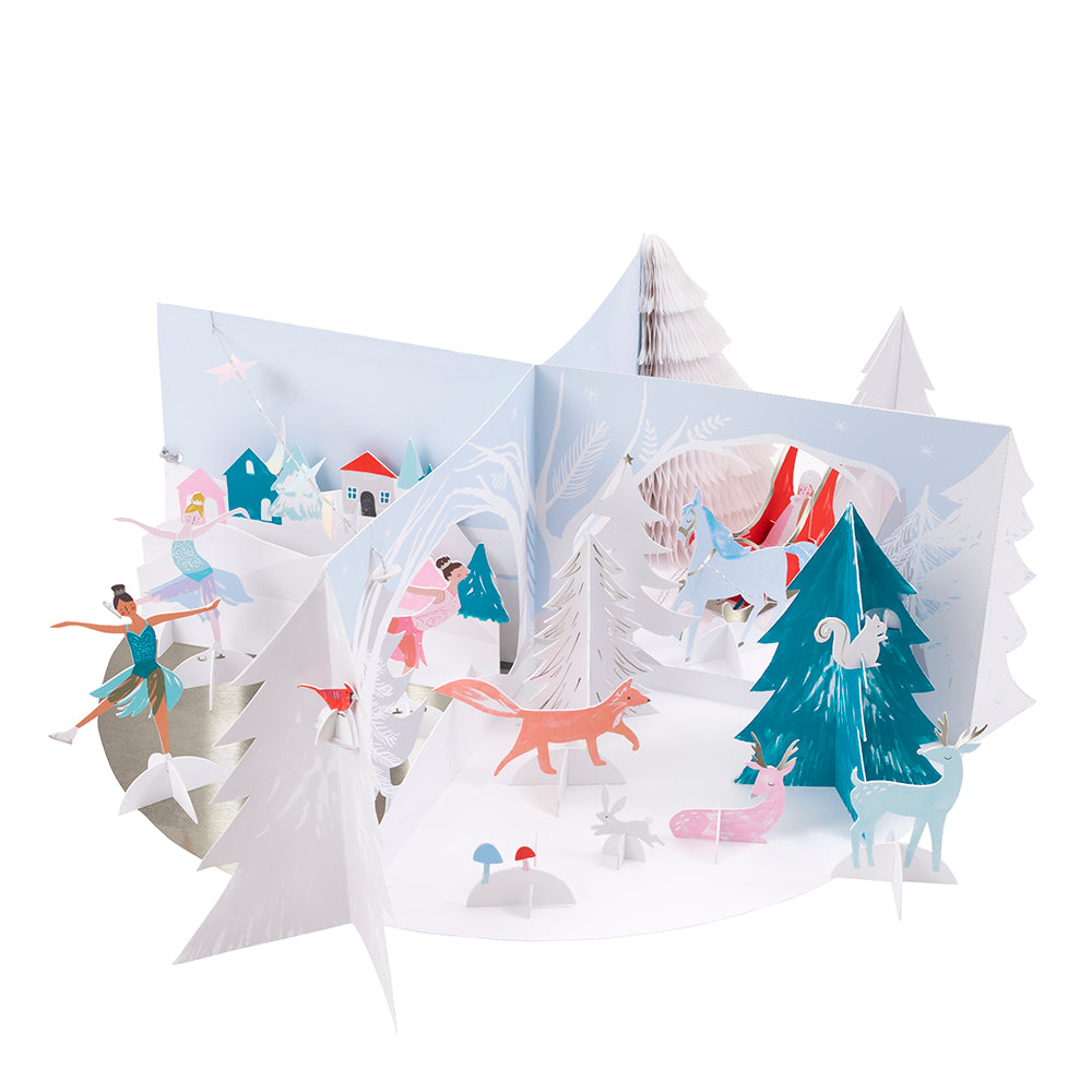 Calendario de adviento - Escena de Navidad de papel