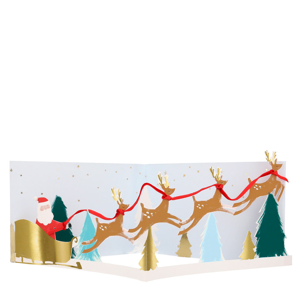 Tarjeta de saludo - trineo de santa