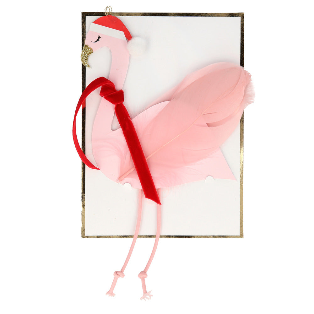 Tarjeta de saludo - flamenco navideño