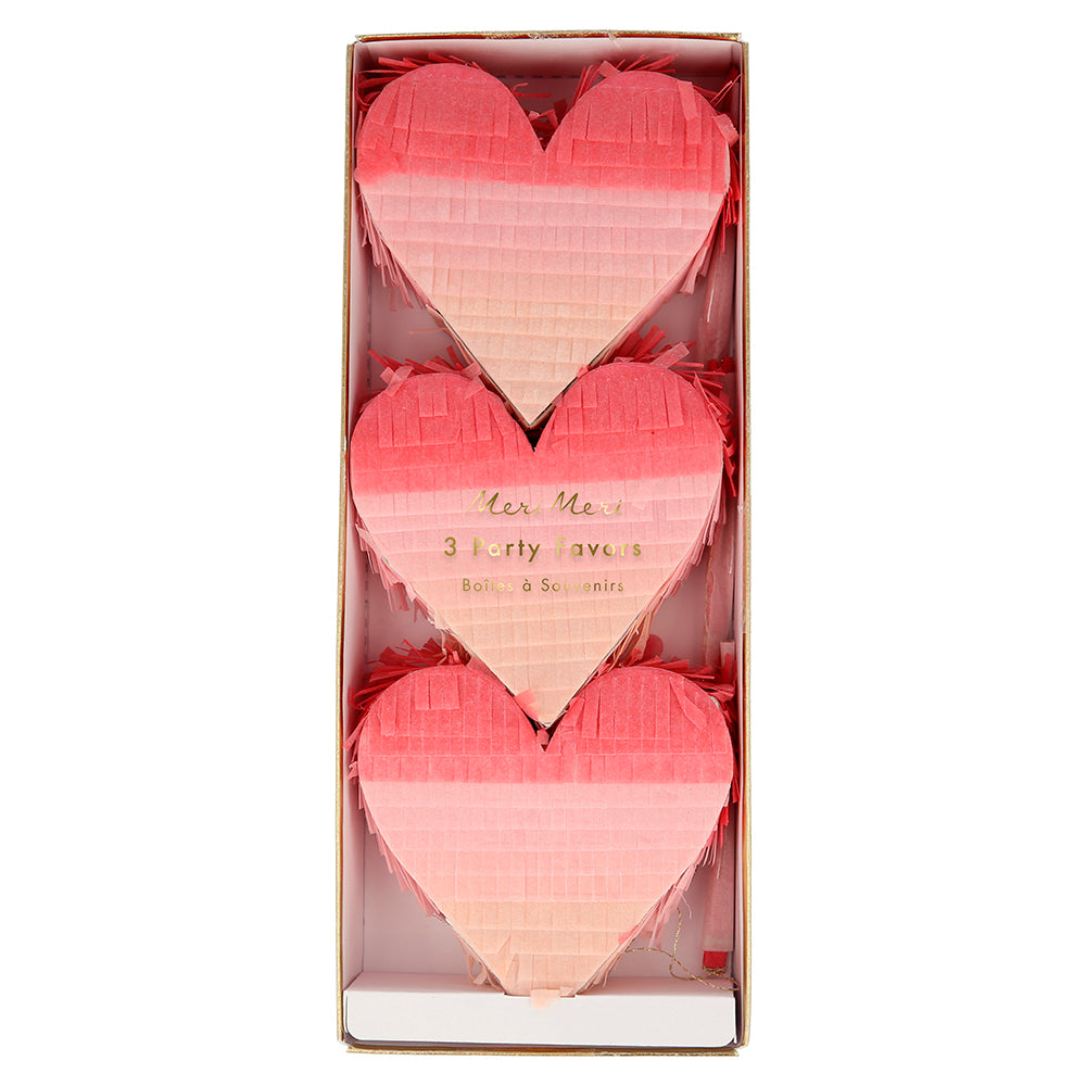 Mini piñatas corazón tiritas degradé