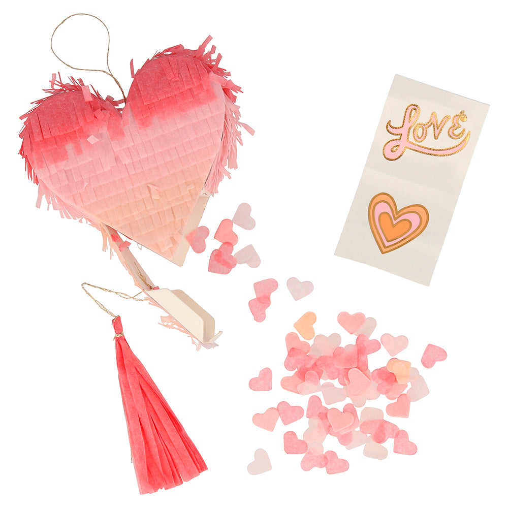 Mini piñatas corazón tiritas degradé