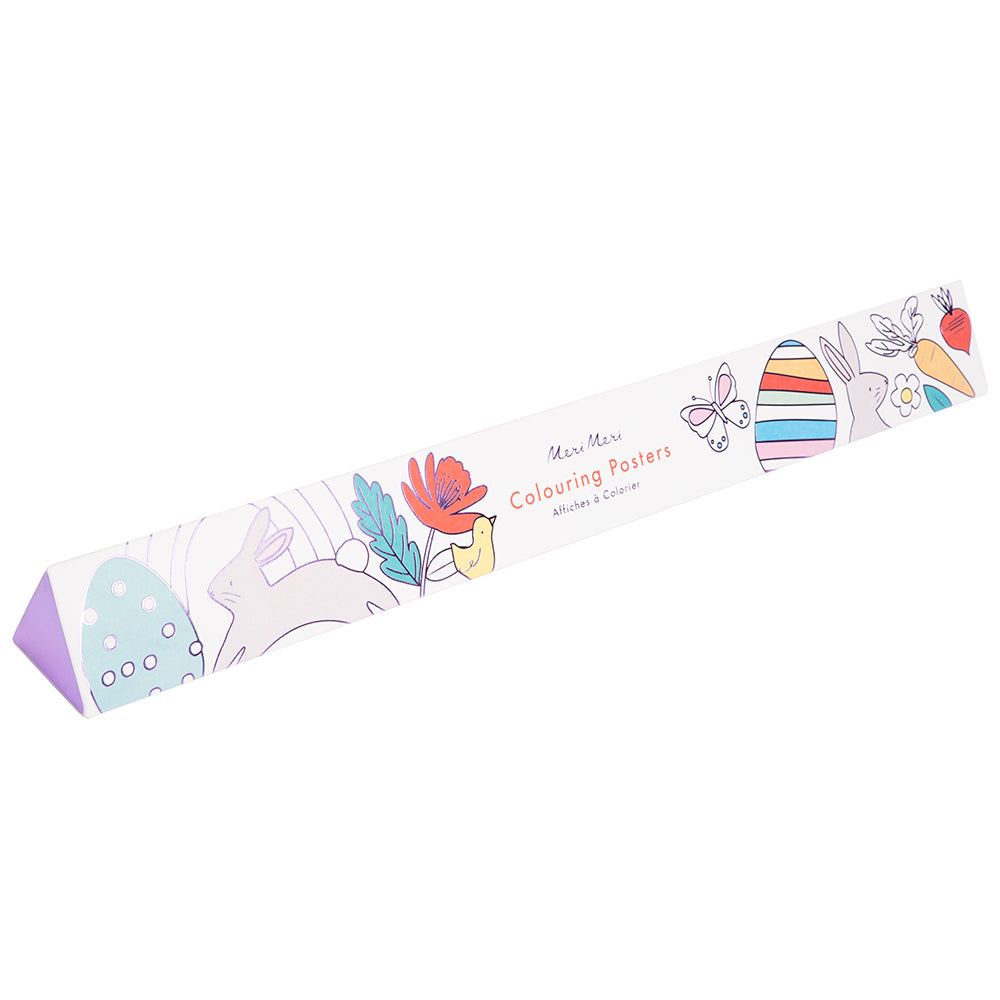 Poster para colorear - conejos primaverales