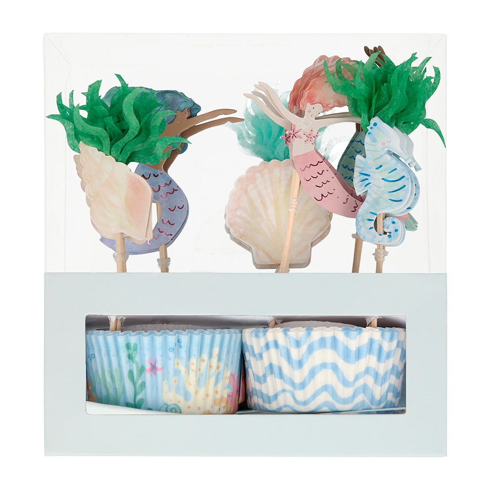 Kit para cupcakes Sirenas nadando