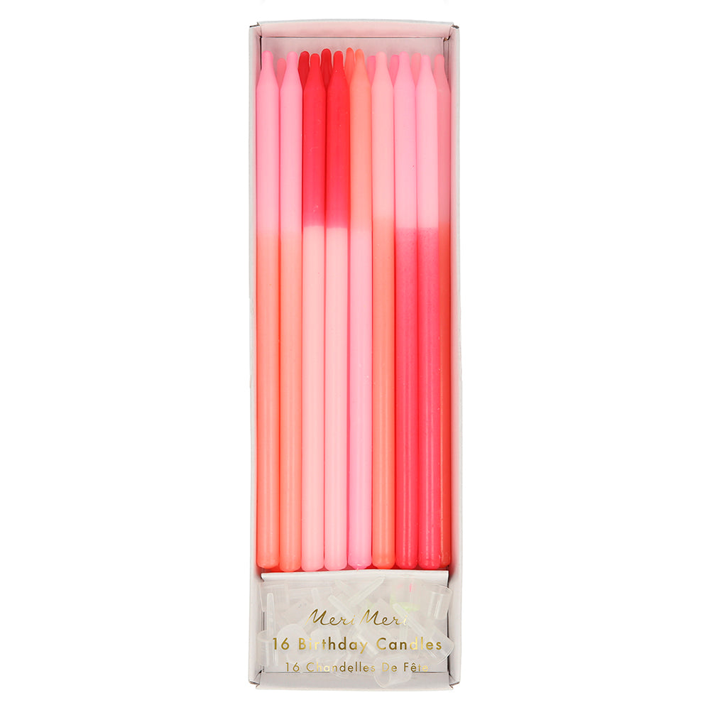 Velas color block - rosado