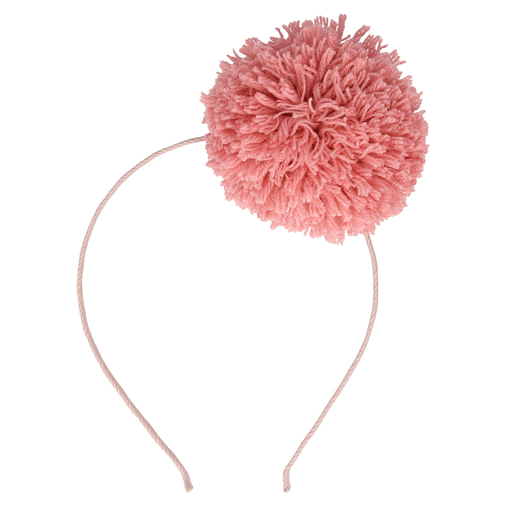 Cintillo con pompón rosado