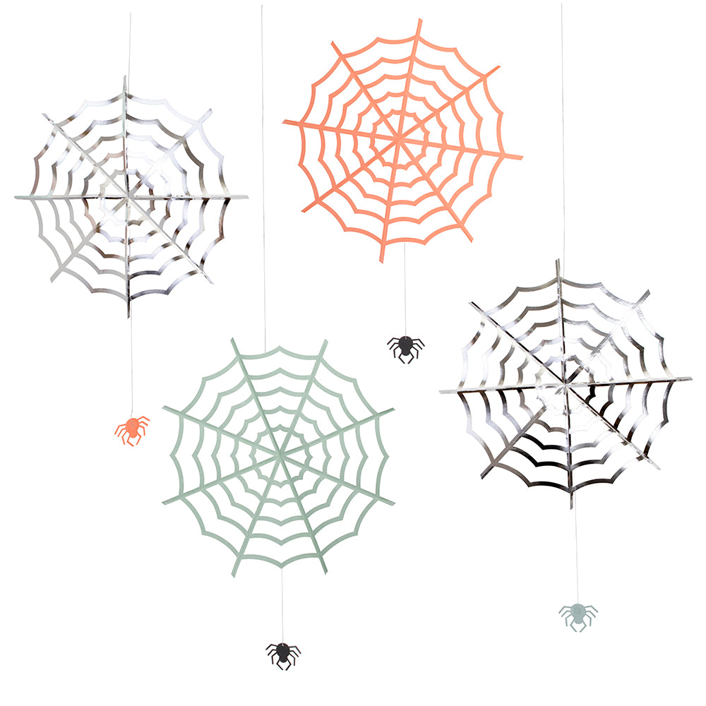 Telas de araña colgantes (4 unidades)