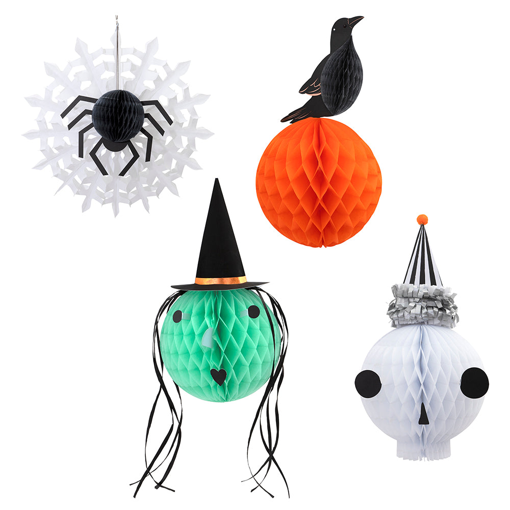 Cabezas de Halloween con Honeycomb balls
