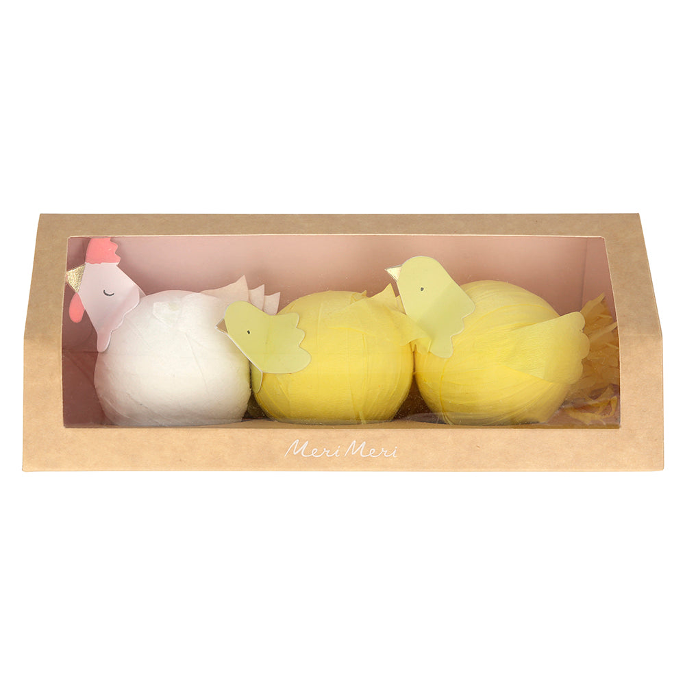 Sorpresas con forma de gallina y pollitos