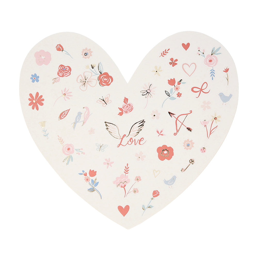 Hojas con mini stickers - San Valentín