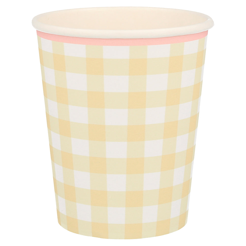 Vasos cuadrillé pastel 4 colores