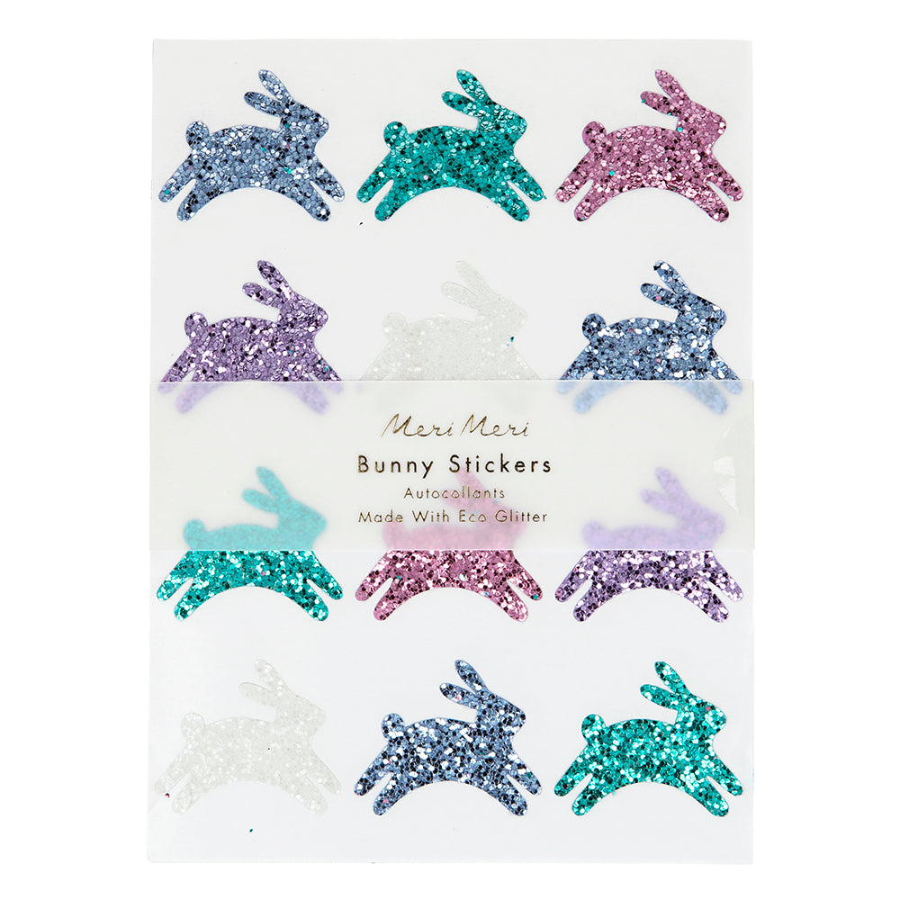 Hojas de stickers - conejos glitter