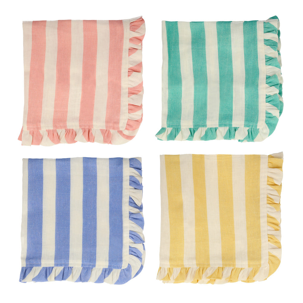 Servilletas de tela - lino a rayas 1 color