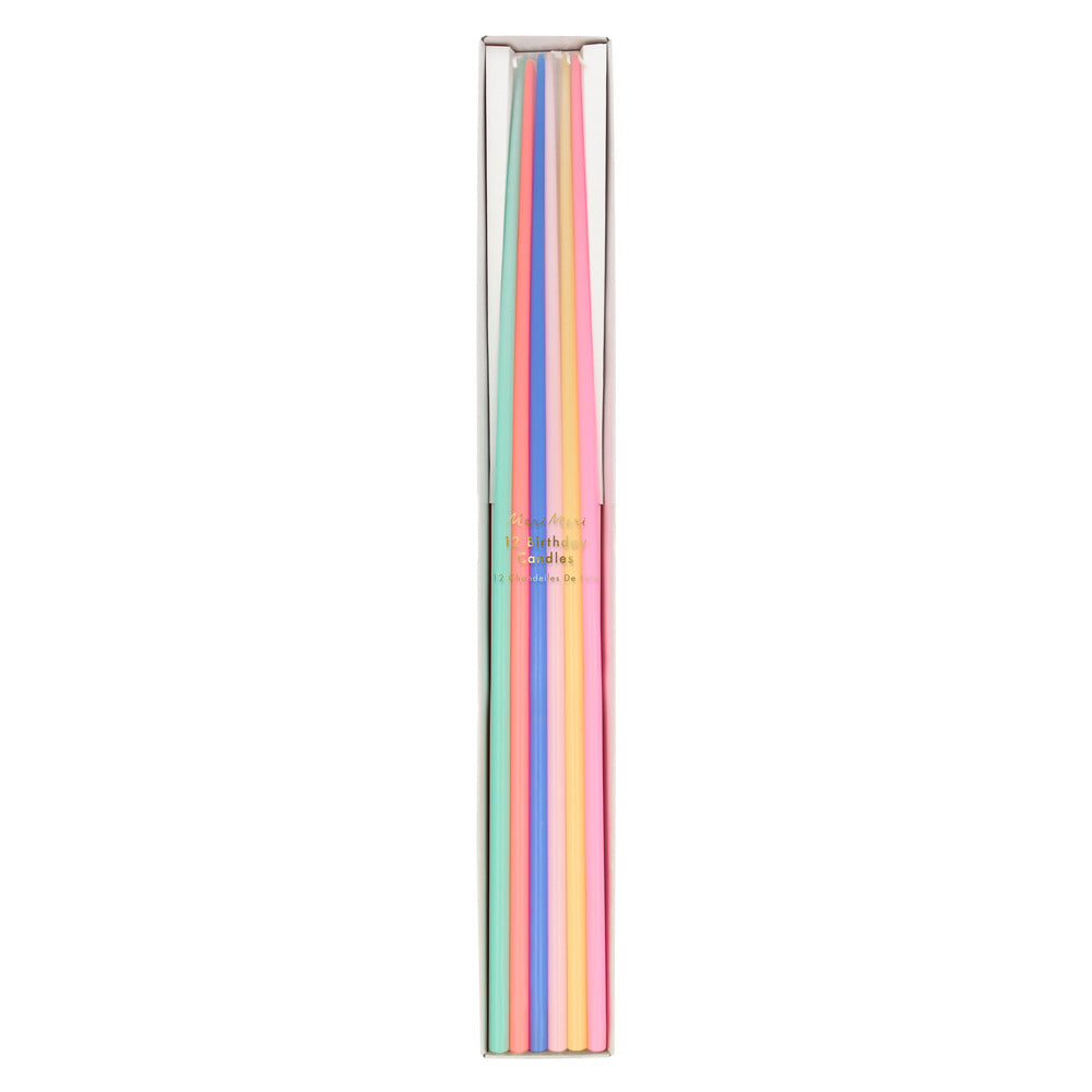 Velas mega largas multicolor - 38 cm