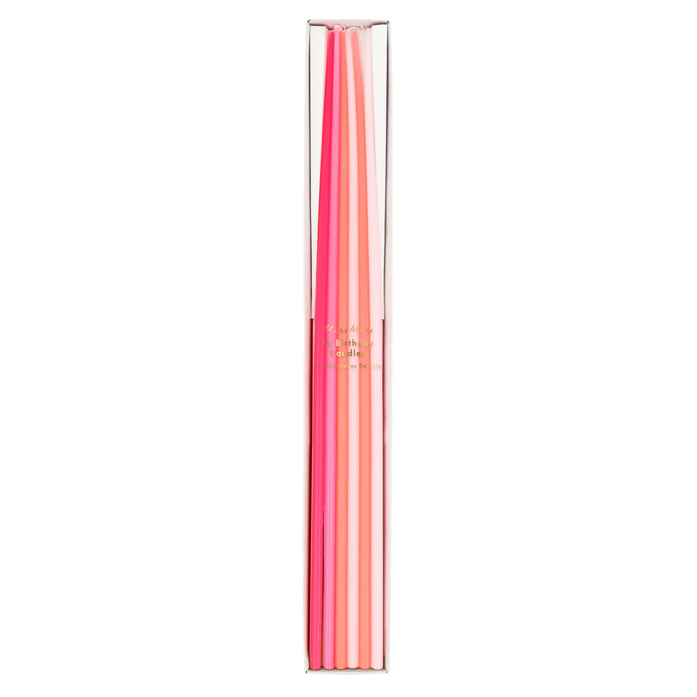 Velas mega largas rosadas - 38 cm
