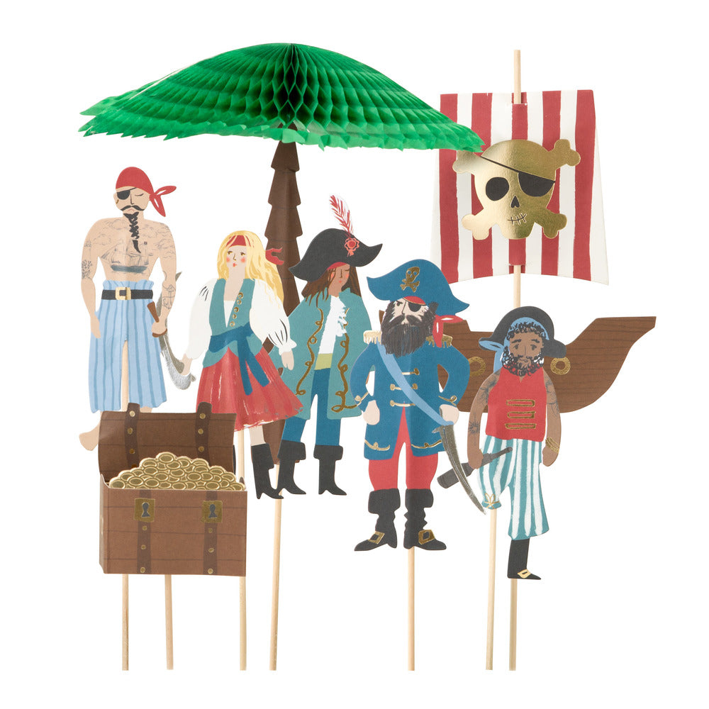 Toppers para tortas - piratas y palmeras