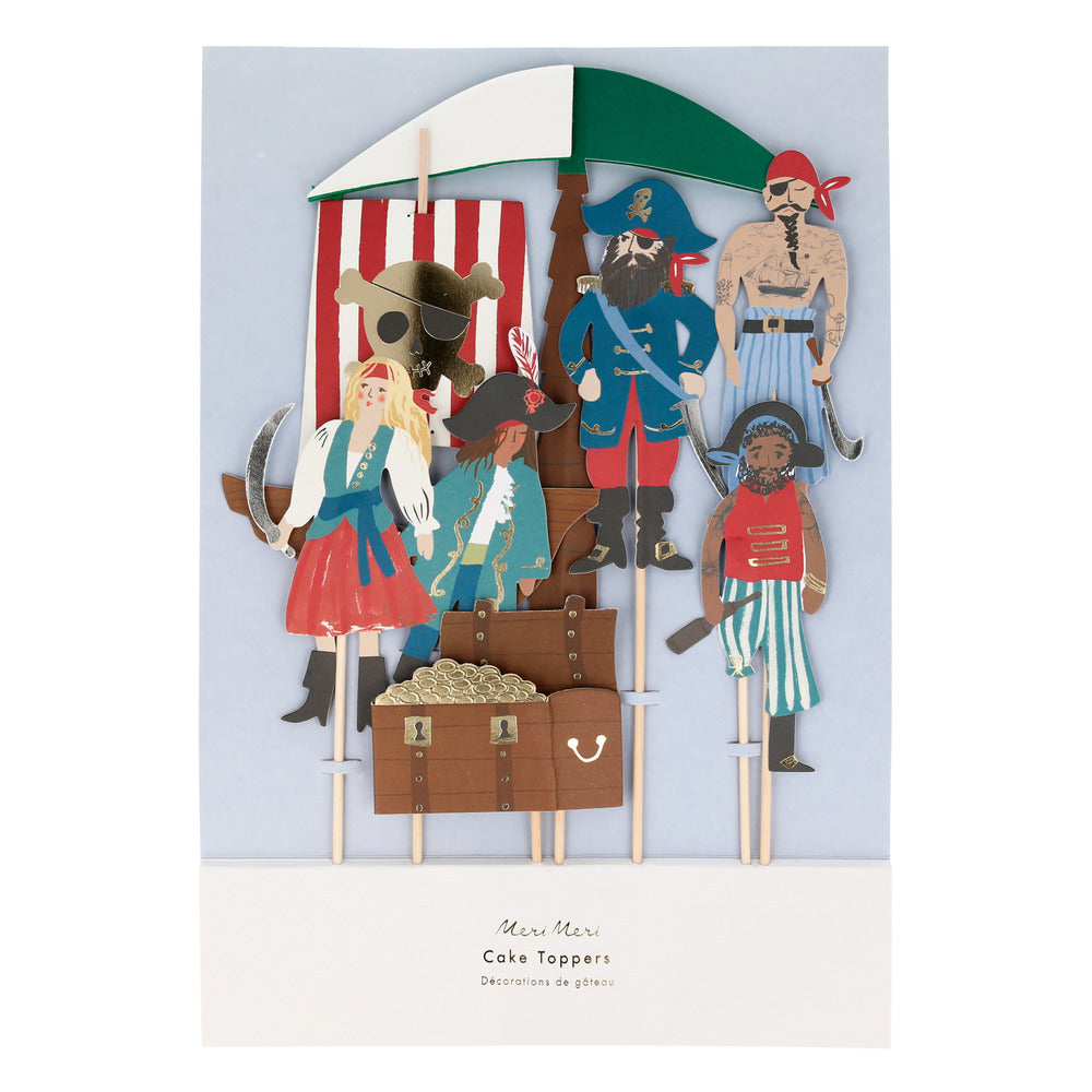 Toppers para tortas - piratas y palmeras