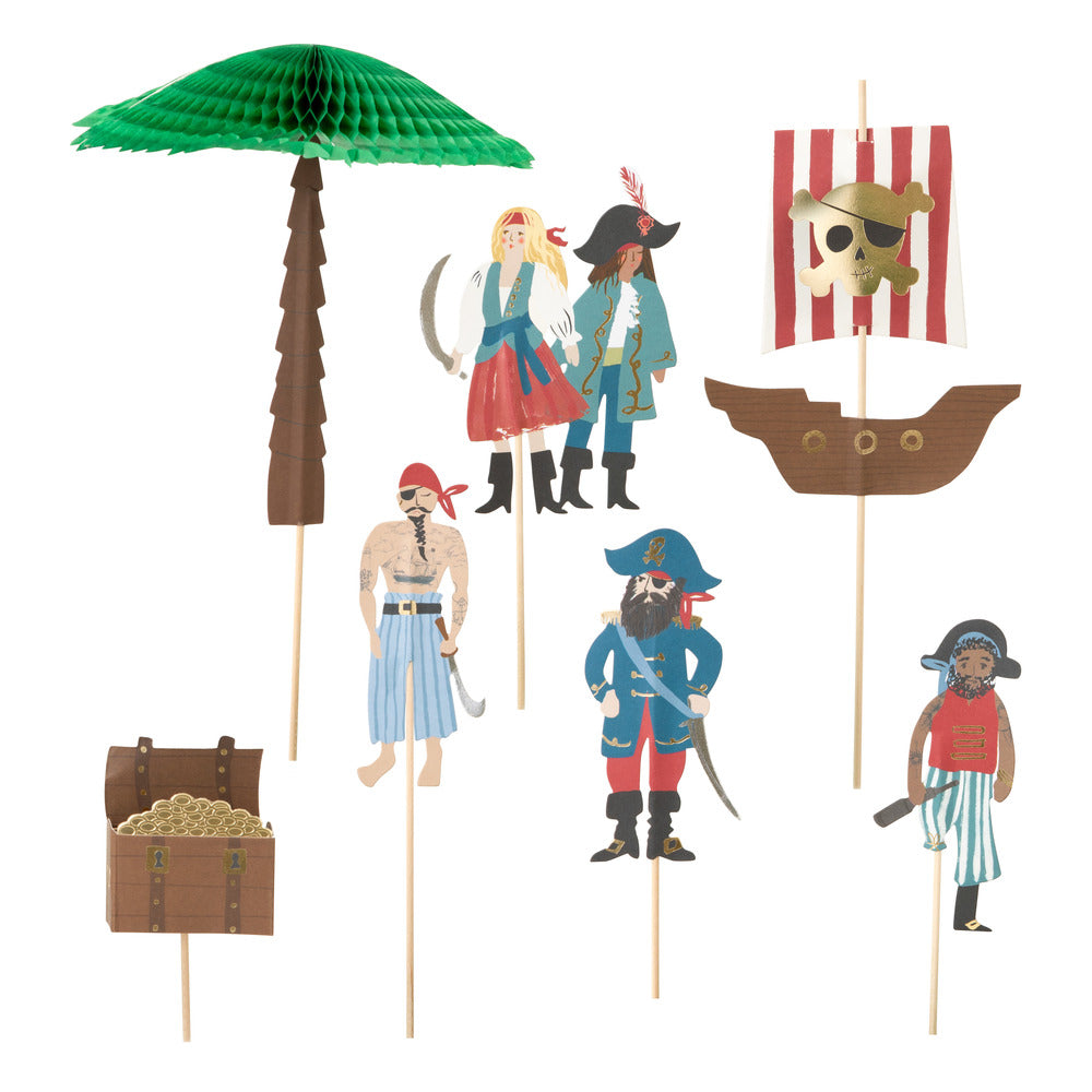 Toppers para tortas - piratas y palmeras